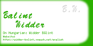 balint widder business card
